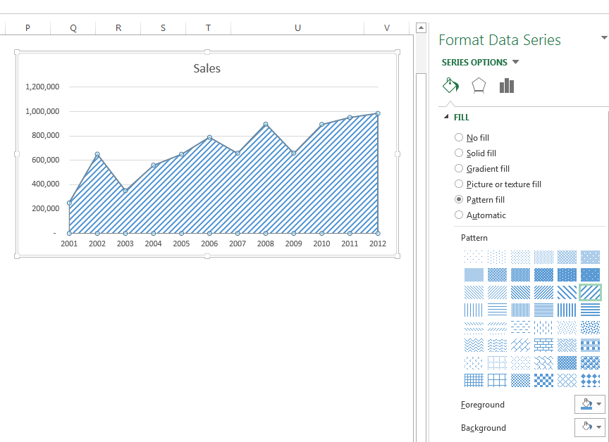 Hatched Charts in Excel