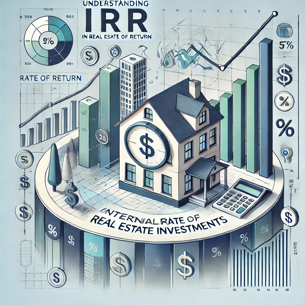 Professional visual of real estate investment with IRR metrics